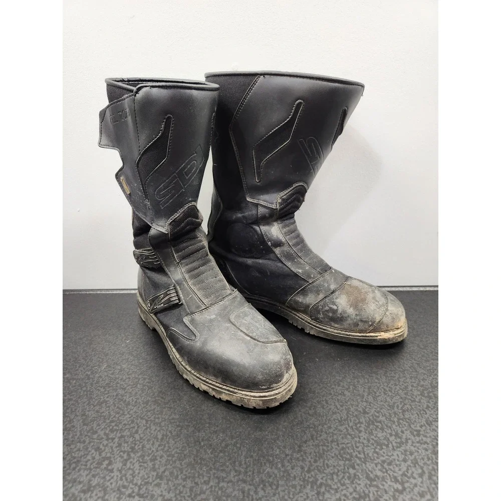 Sidi All Road Motorcycle Boots Men's 14.5 Black Gore-Tex Touring Riding Grunge